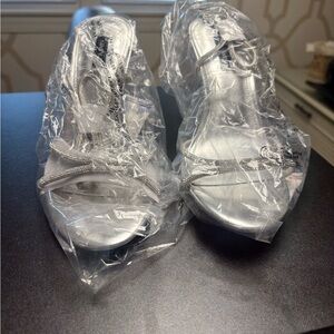 Nine West Silver Metallic Strappy Women's Heels